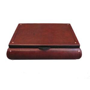 16x11x4.25 inch Leather Storage Box with Brass Studs